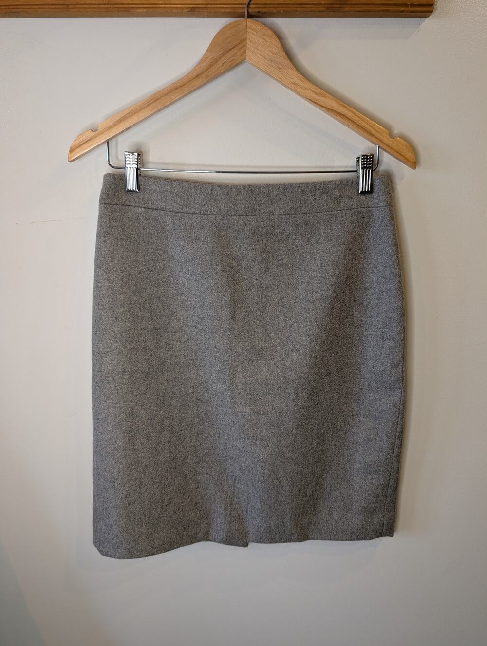 J.Crew The Pencil Skirt Gray Wool Blend Lined Mini 90s Minimalist CBK 4